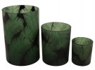 Telysglass sort m/grønne blader 12x18cm thumbnail