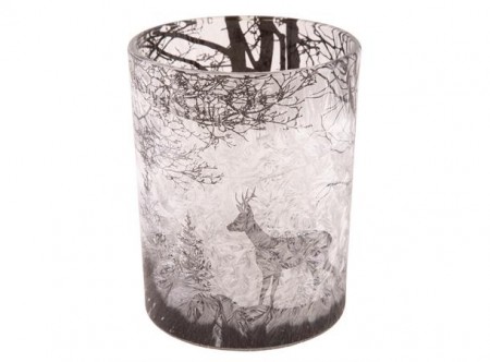 Lysglass Vinterskog sort 10x12,5cm